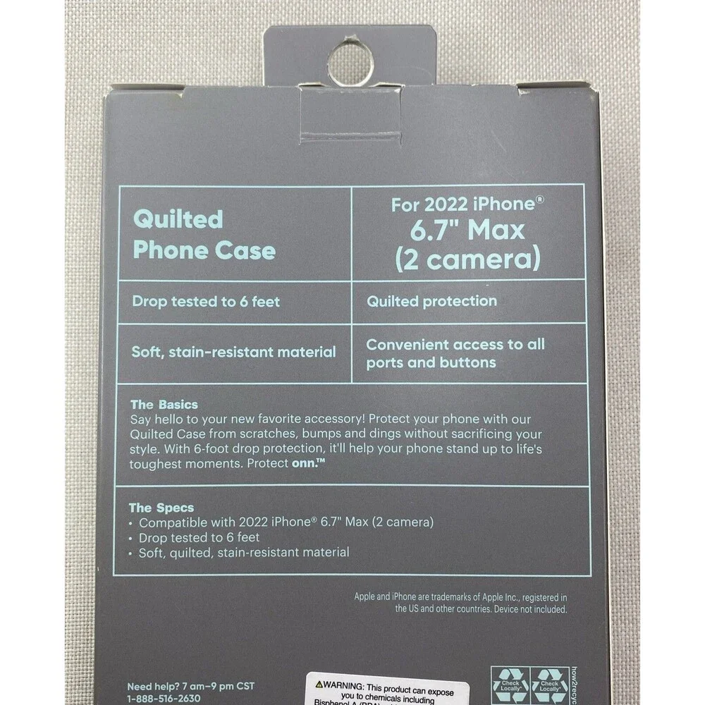 Puffer Phone Case for iPhone 14 Plus Black Quilted Luxe NEW